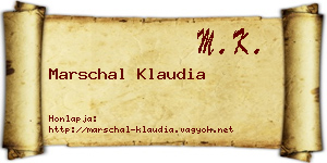 Marschal Klaudia névjegykártya